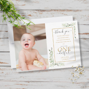 Carte De Remerciements Little Mr ONEderful Boy 1er Anniversaire mignonne 
