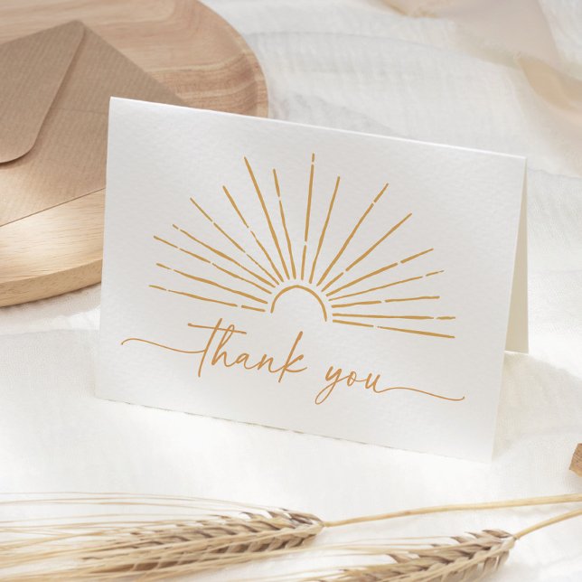 Carte De Remerciements Little Ray of Sunshine Boho Baby shower (Créateur téléchargé)
