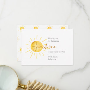 Carte De Remerciements Little Ray of Sunshine Boho Baby shower