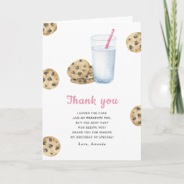 Carte De Remerciements Little Sweet Cookie fille fête d'anniversaire merc