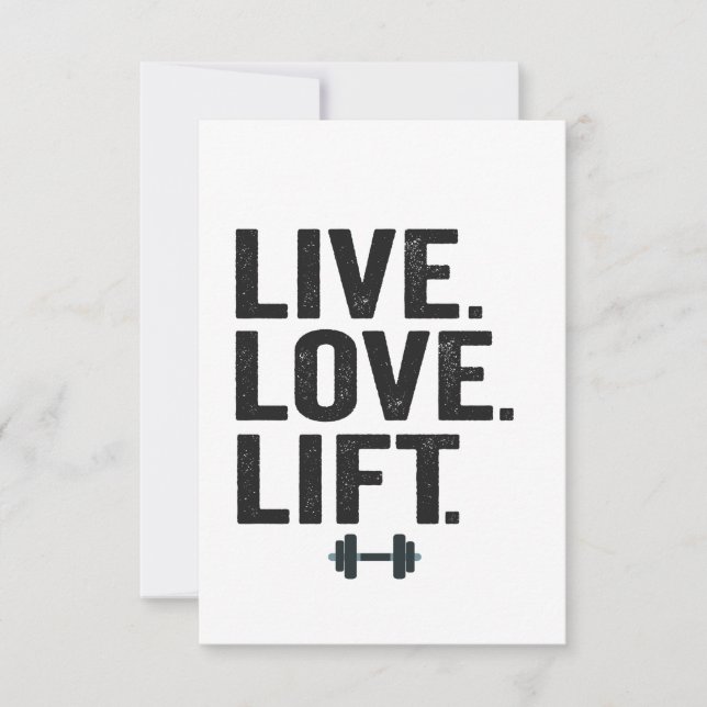 Carte De Remerciements Live Love Lift Funny Fitness Poids Lifting Gymnase (Devant)