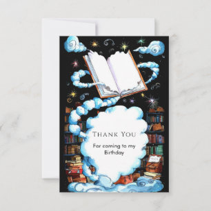 Carte De Remerciements Livre de Contes Anniversaire Magique et Fantaisist
