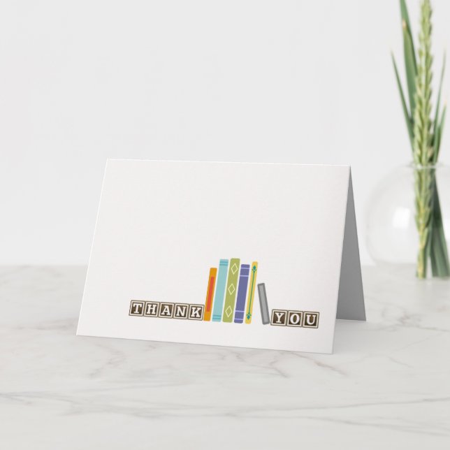 Carte de remerciements Livre-Orienté unisexe (Devant)