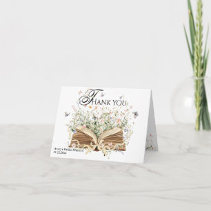 Carte De Remerciements Livres Fleur Sauvage Un Nouveau Chapitre Commence 