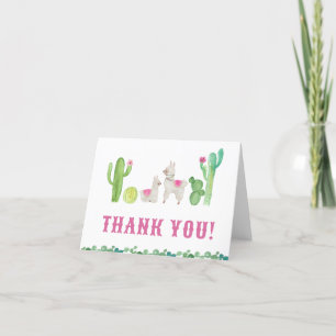 Carte de remerciements Llama Baby shower