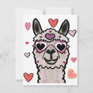 Carte De Remerciements Llama Love Hearts Valentine's