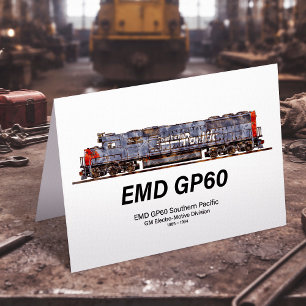 Carte De Remerciements Locomotive diesel EMD GP60 du Pacifique Sud