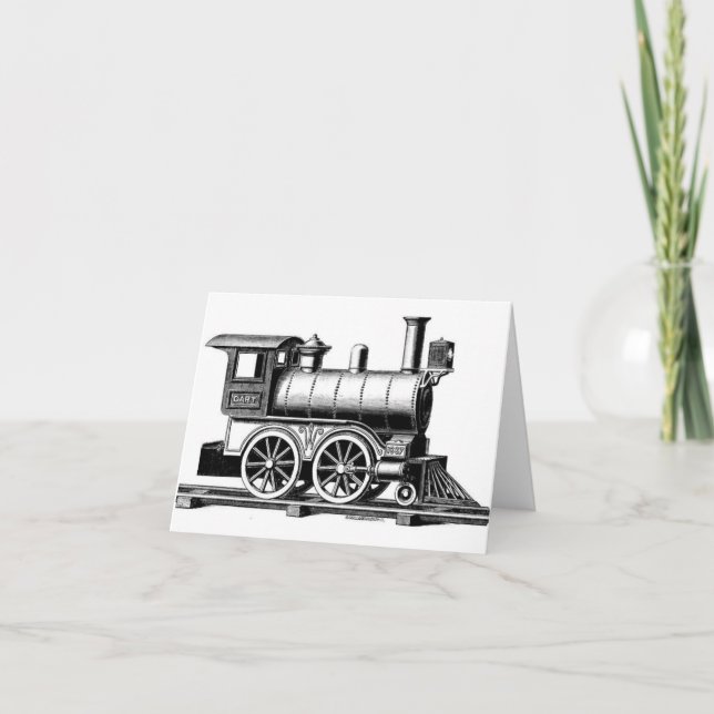 Carte De Remerciements Locomotive vintage (Devant)