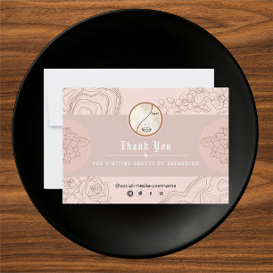 Carte De Remerciements Logo Abstrait moderne femme beauté visage femme