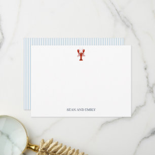 Carte De Remerciements Logo de homard personnalisé Nautique stationnaire