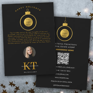 Carte De Remerciements Logo de l'agent immobilier Realtor Noël