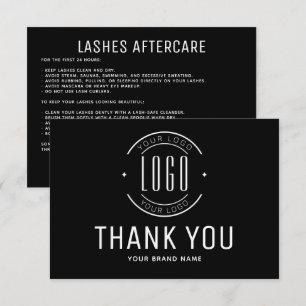 Carte De Remerciements Logo de l'entreprise de soins après-cils modernes
