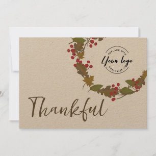Carte De Remerciements Logo de l'entreprise Fall Foliage remerciant Thank