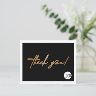 Carte De Remerciements Logo d'entreprise Black Gold
