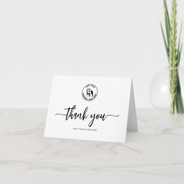 Carte De Remerciements Logo d'entreprise Clients d'entreprise personnalis (Devant)
