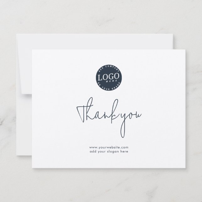 Carte De Remerciements Logo d'entreprise et site Web de l'entreprise Clie (Devant)