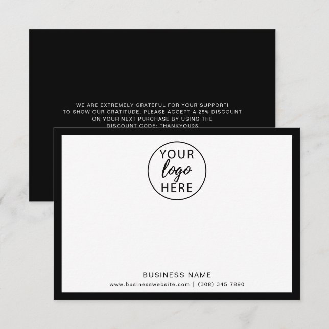Carte De Remerciements Logo d'entreprise personnalisé (Devant / Derrière)