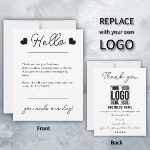 Carte De Remerciements Logo d'entreprise personnalisé Entreprise Cool mod