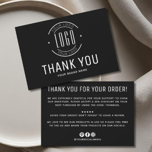 Carte De Remerciements Logo d'entreprise personnalisée moderne marque com