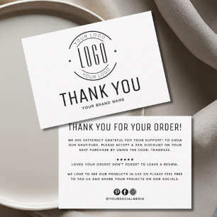 Carte De Remerciements Logo d'entreprise personnalisée moderne marque com