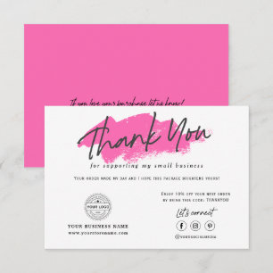 Carte De Remerciements Logo moderne tendance marque petite entreprise mer
