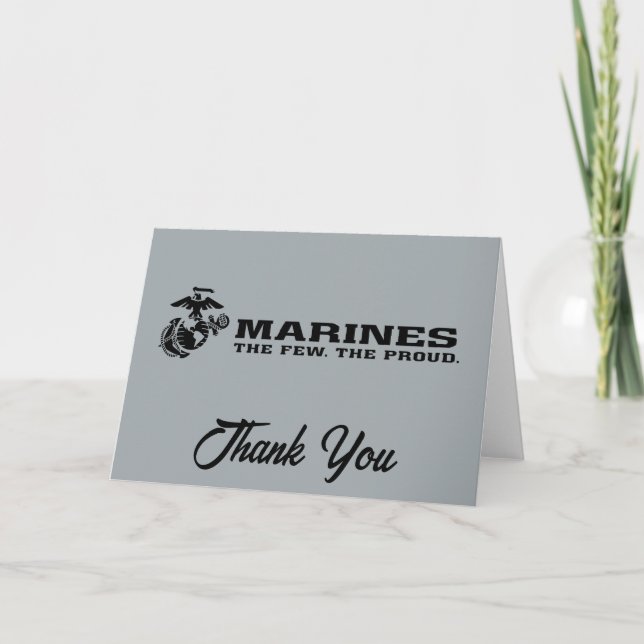Carte De Remerciements Logo noir empilé USMC "The Rew, The Fiers" (Devant)