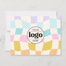 Carte De Remerciements Logo personnalisé Simple Retro Super Checker