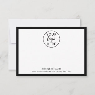 Carte De Remerciements Logo professionnel d'entreprise noir