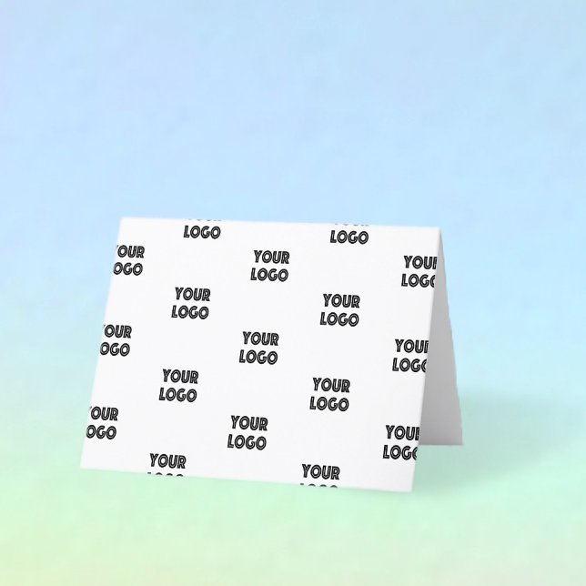 Carte De Remerciements Logo simple à répéter | Blanc (Créateur téléchargé)