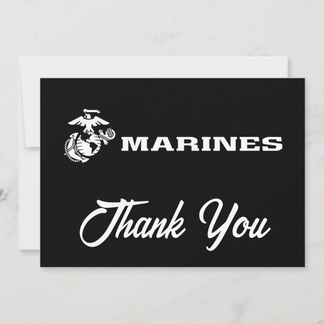 Carte De Remerciements Logo USMC - Blanc (Devant)