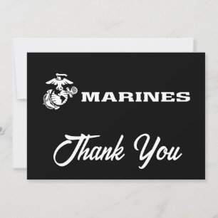 Carte De Remerciements Logo USMC - Blanc