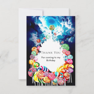 Carte De Remerciements Lollipop Boho Candyland Anniversaire