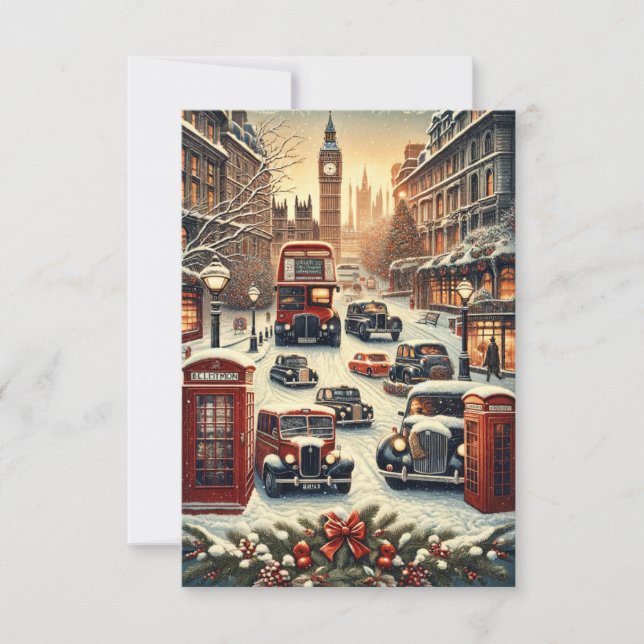 Carte De Remerciements London Christmas Elegance (Devant)