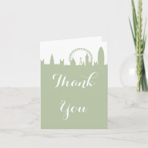 Carte De Remerciements London Skyline Sage Party Thank you