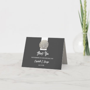 Carte De Remerciements Lone Sand Dollar - Charcoal Grey - Beach Wedding