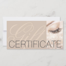 Carte De Remerciements Long Lashes Certificat Cadeau Crème Beige