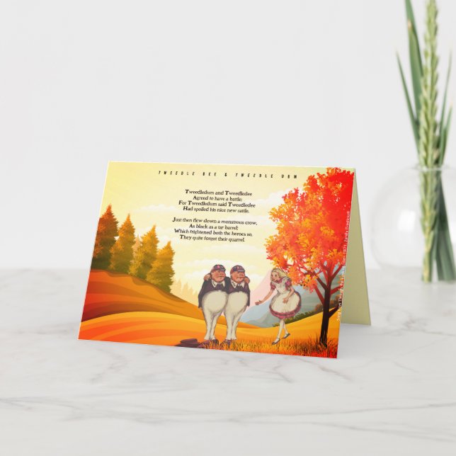 Carte De Remerciements Look Glass Tweetle Dee Dum Song Anniversaire (Devant)