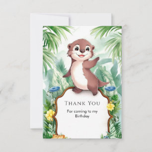 Carte De Remerciements Loutre aquarelle enchantée Anniversaire