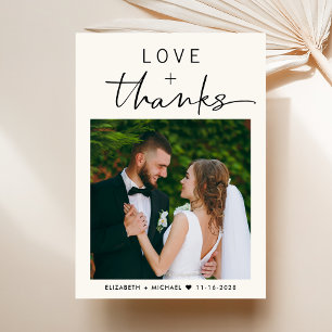 Carte De Remerciements Love And Thanks Photo Cream Mariage