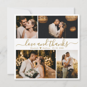 Carte De Remerciements Love and Thanks Script Mariage Photo