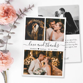 Carte De Remerciements Love and Thanks Script Mariage Photo