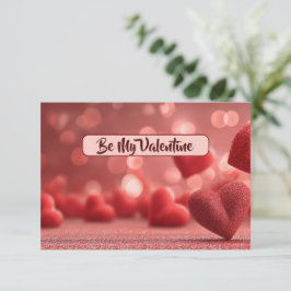 Carte De Remerciements Love-Filled Be My Valentine Flat Romantic Card