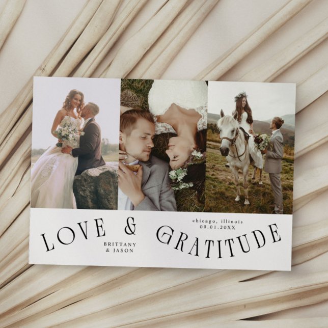 Carte De Remerciements Love & Gratitude White Multi Wedding Photo (Créateur téléchargé)