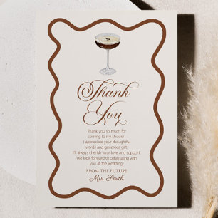 Carte De Remerciements Love Is Brewing Expresso Martini Enterrement de Vi