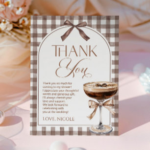 Carte De Remerciements Love Is Brewing Expresso Martini Nœud Papillon Rob