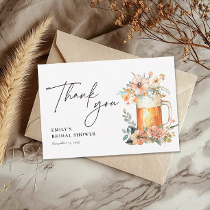 Carte De Remerciements Love is Brewing Floral Bridal Shower