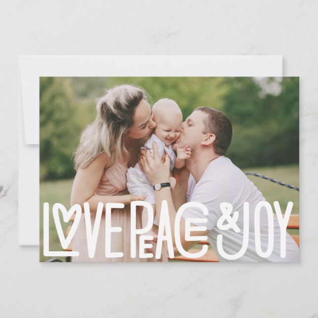 Carte De Remerciements Love Peace and Joy Christmas Holiday Photo (Devant)