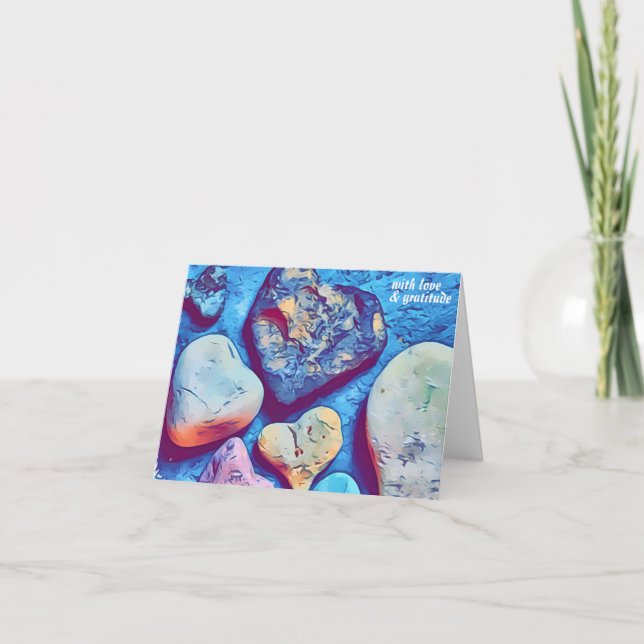 Carte De Remerciements Love Rocks-Une collection de Heart Shaped Rocks Ca (Devant)