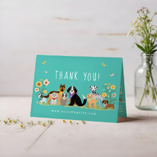 Carte De Remerciements Loveable Happy Pet Famille Animaux de compagnie, G
