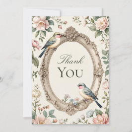 Carte De Remerciements LoveBird Floral Engagement Party Thank You Card